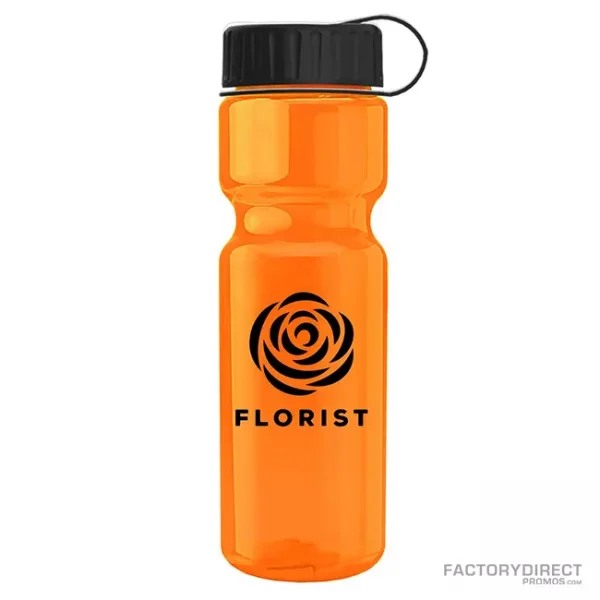 Custom 28oz Water Bottle with Tethered Twist-on Cap - Orange