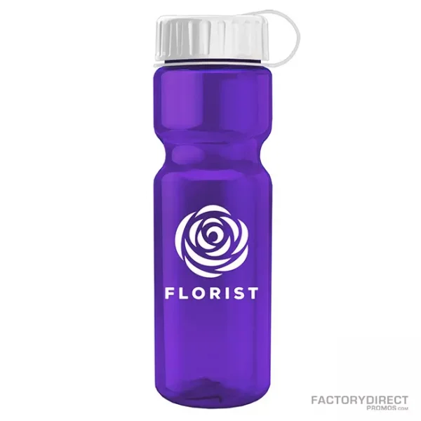 Custom 28oz Water Bottle with Tethered Twist-on Cap - Violet