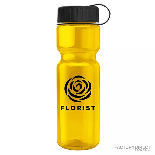 27oz Transparent Custom Water Bottle w/Tethered Cap