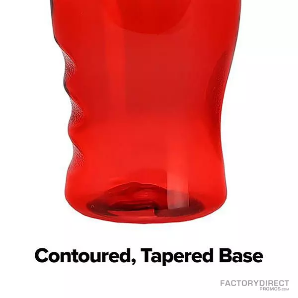 Finger grip contoured taperedd base custom water bottle