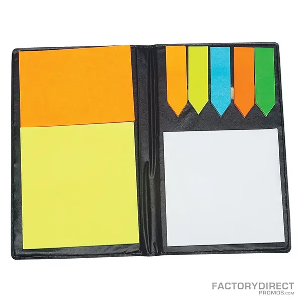 Padfolio with sticky notes