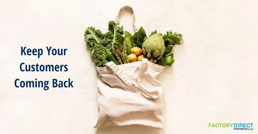Reusable shopping bag with fresh produce — Keep Your Customers Coming Back