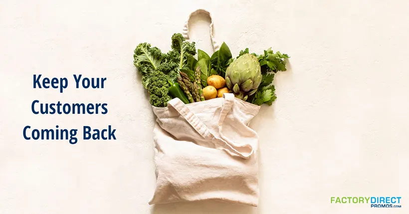 Reusable shopping bag with fresh produce — Keep Your Customers Coming Back