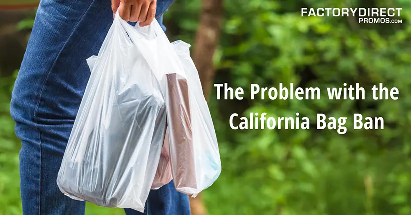 person carrying disposable plastic shopping bag